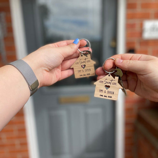 Home Sweet Home Personalised Keyring