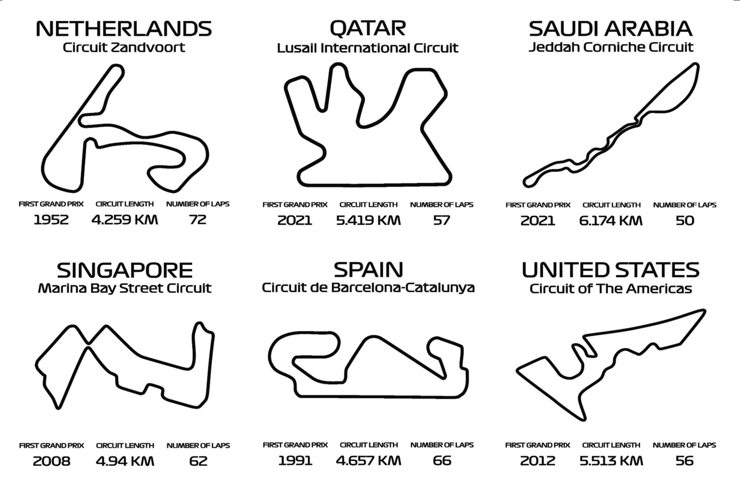 F1 Circuit Slate Coasters