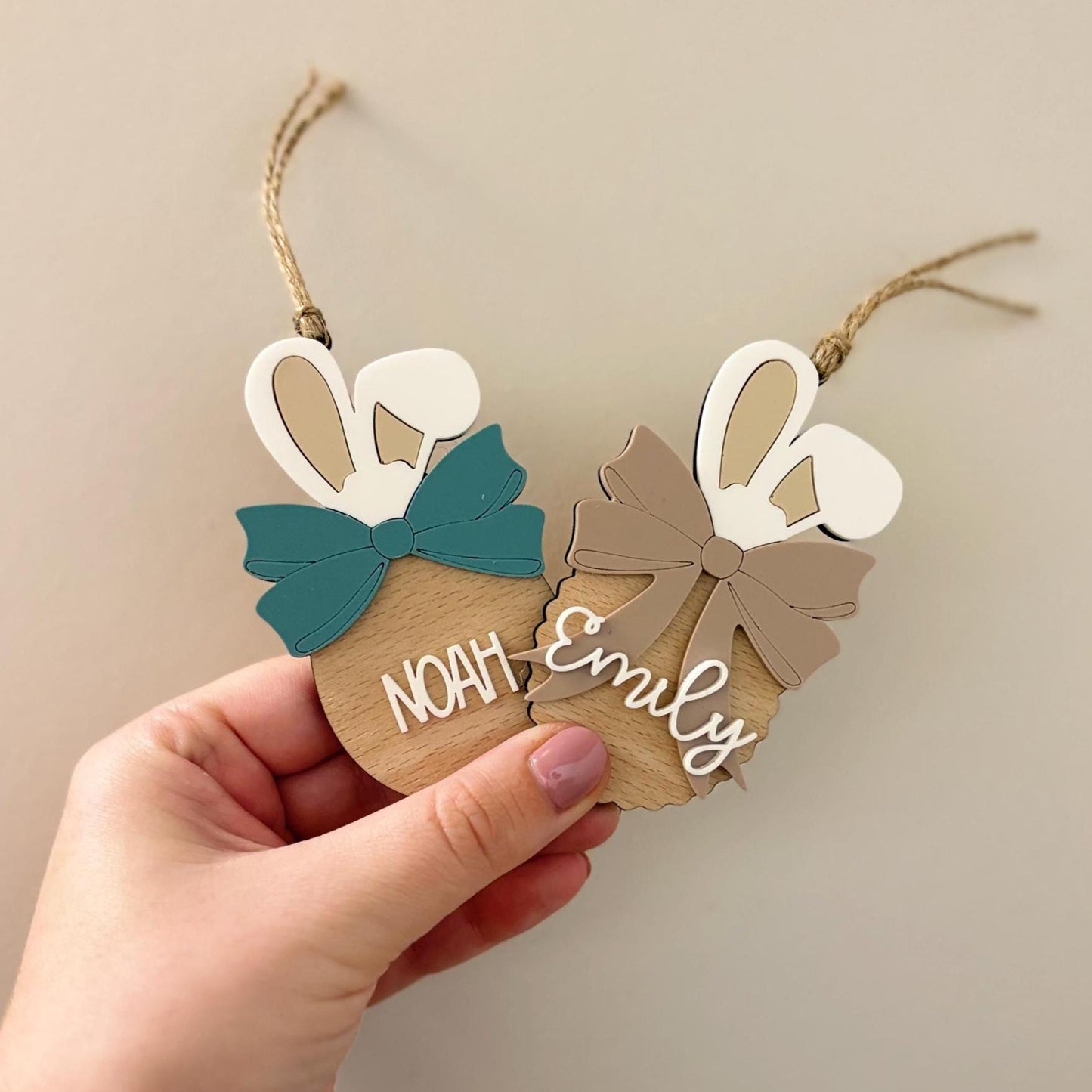 Personalised Easter Tag | Eater Bunny | Bow | Egg | Child | Gift