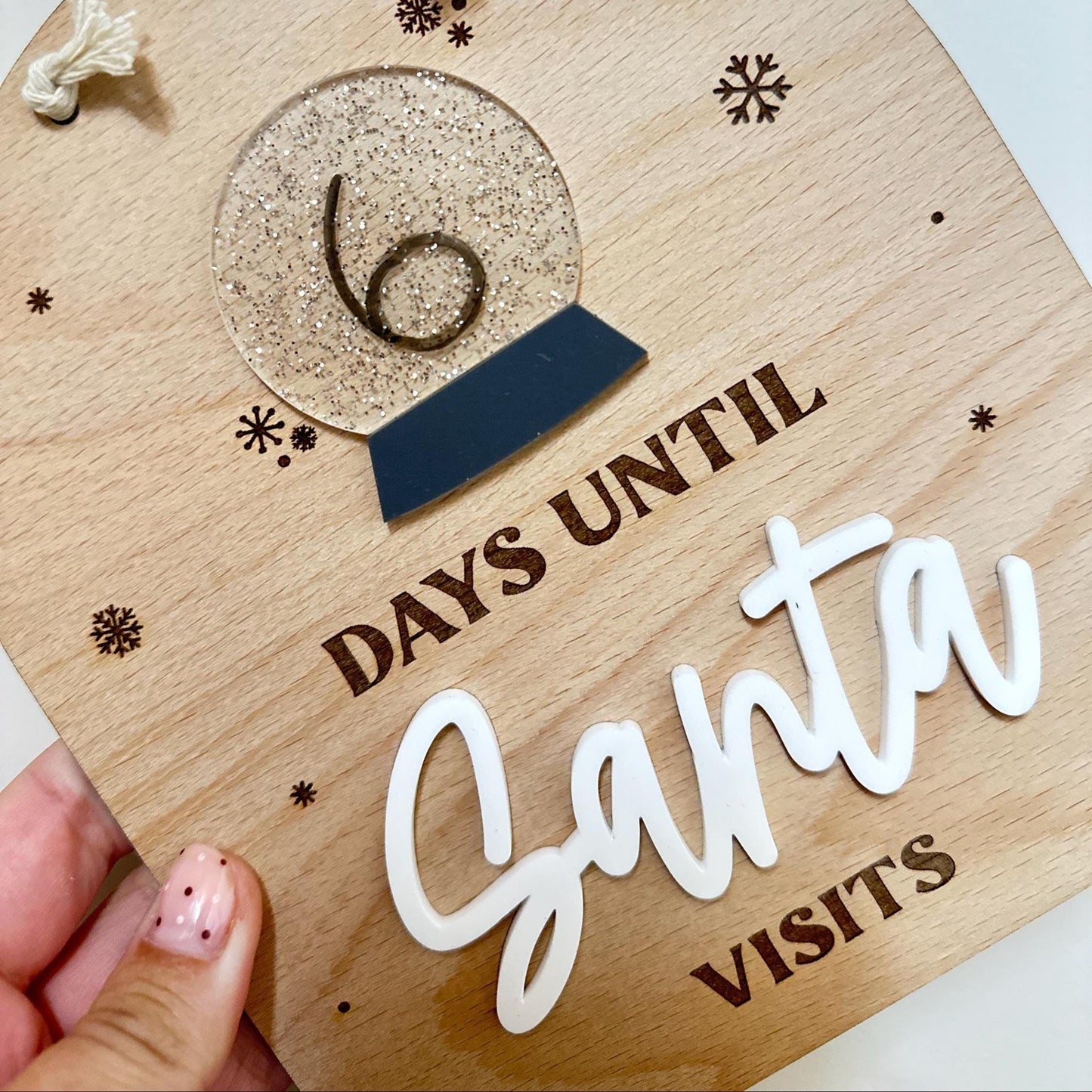 Hanging Countdown to Christmas | Snow Globe | Days Until Santa | Visit | Santa | Tradition | Gift