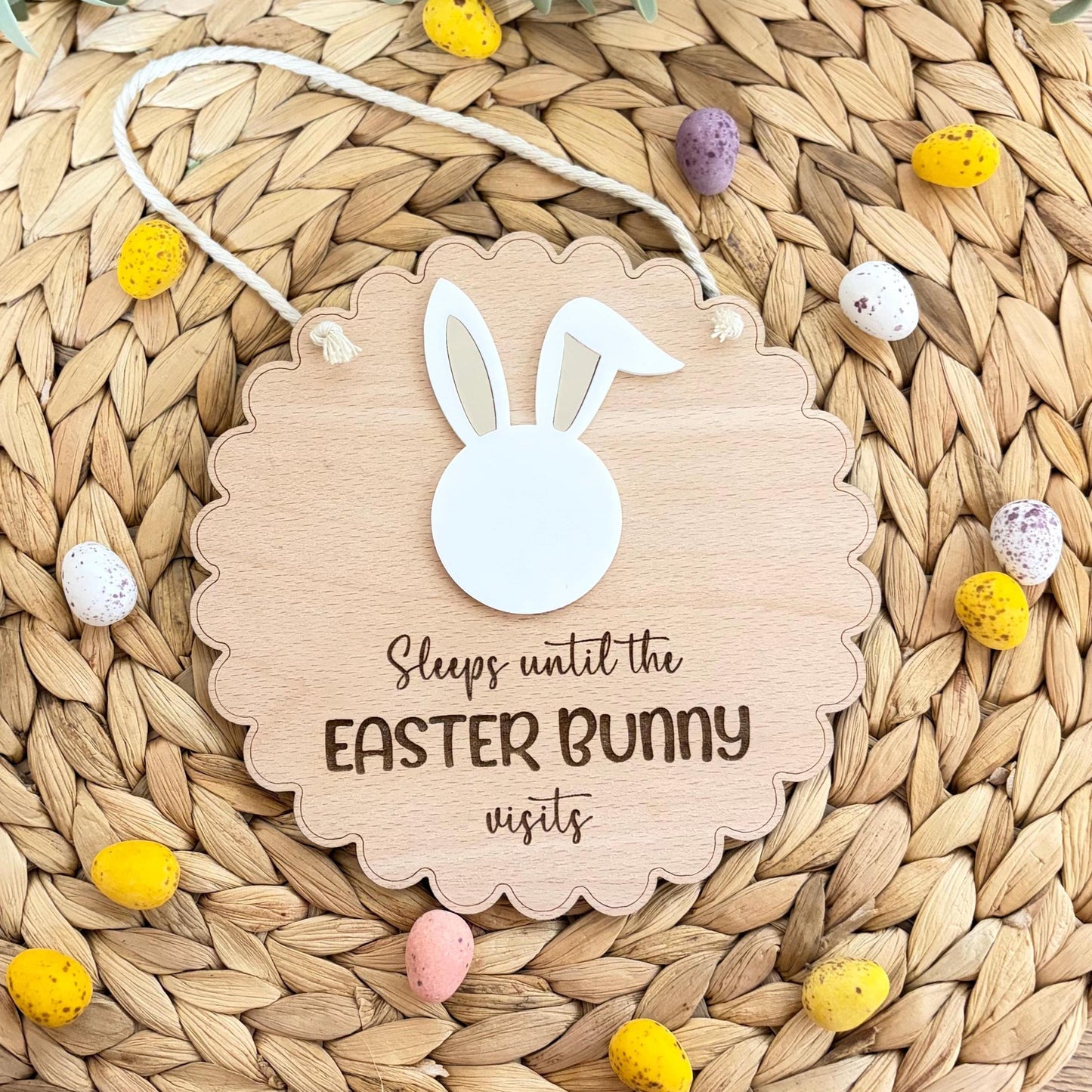 Sleeps Until the Easter Bunny Visits Countdown Sign | Tradition | Child | Gift