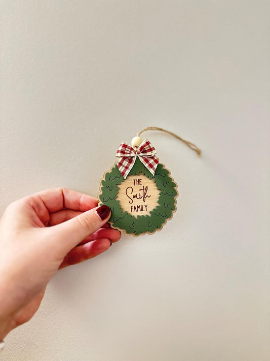 Wreath Personalised Bauble | Family | New Home | First Christmas