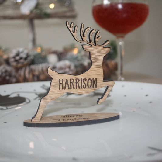 Reindeer Name Place | Christmas | Table Decor | Personalised | Decoration | Place Name | Gift