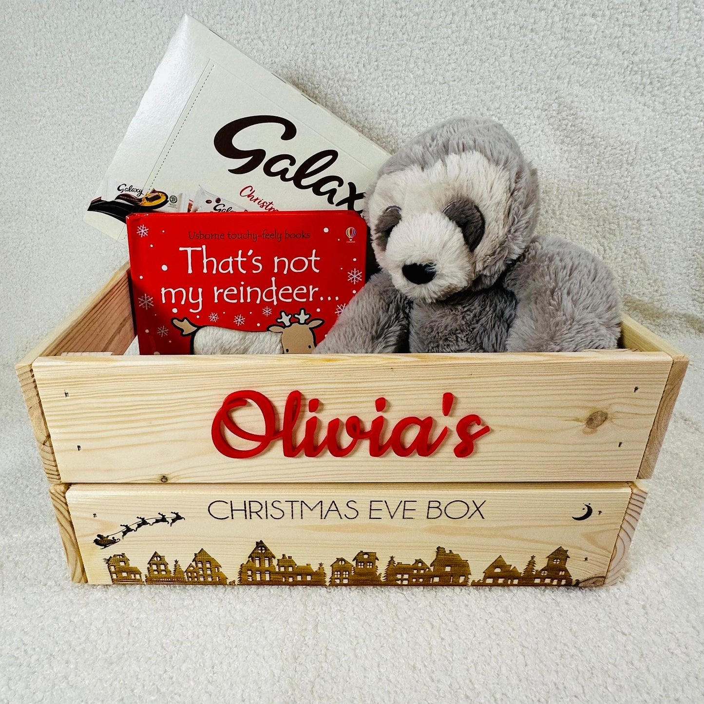Personalised Wooden Christmas Eve Box | Laser Engraved Christmas Eve Crate