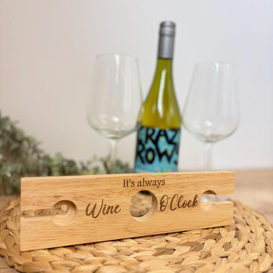 Wine O'clock Glass Caddy | Wine Glass | Gift | Bar