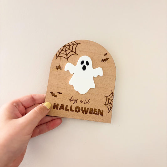 Halloween Countdown Shelf Sitter | Ghost | Days Until Halloween | Seasonal Home Decor | Spooky Season Decoration | Halloween Gift
