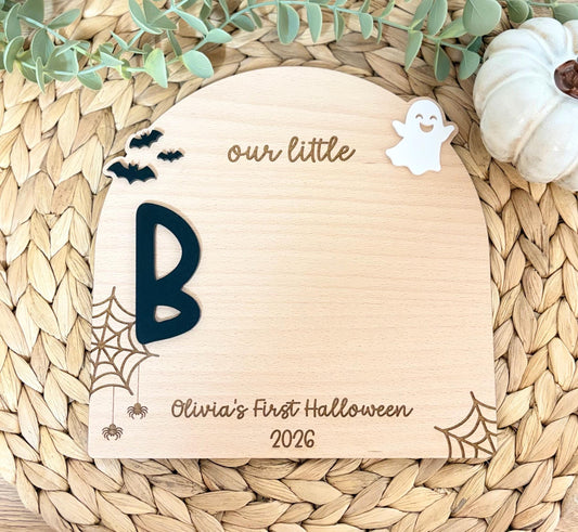 Personalised Little BOO Sign | DIY Baby Handprint or Footprint | First Halloween Keepsake | Halloween Baby Gift