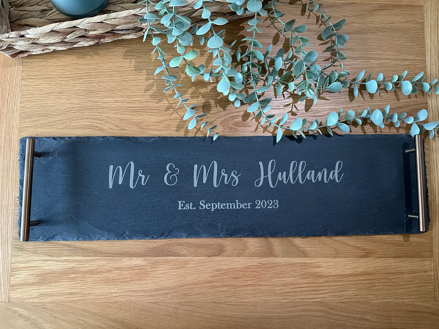 Mr & Mrs Personalised Slate Serving Tray