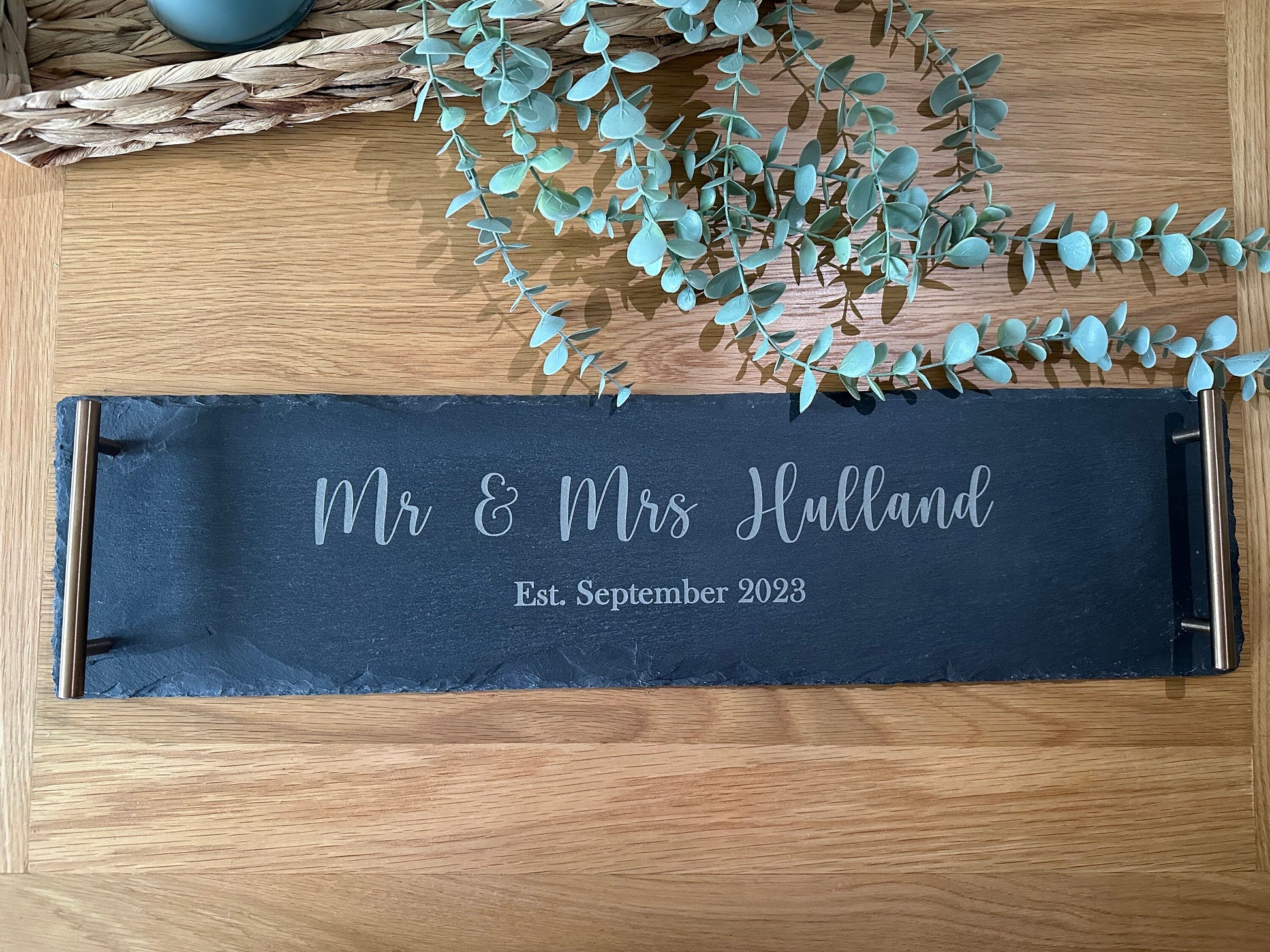 Mr & Mrs Personalised Slate Serving Tray