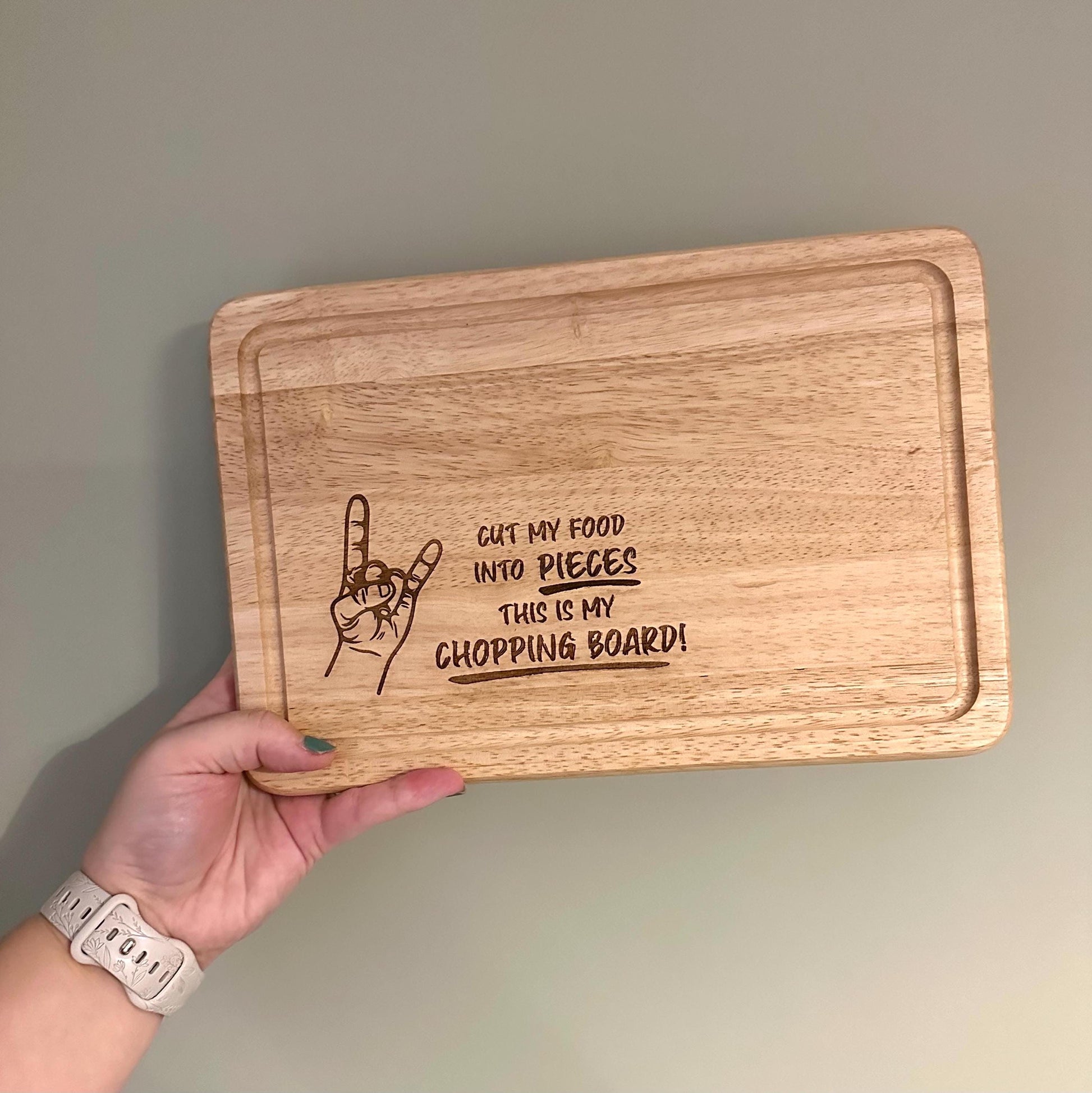 Chopping Board | Cut My Food into Pieces | Papa Roach | Last Resort | Funny | Gift | Wooden | Cutting Board | Engraved | Kitchen