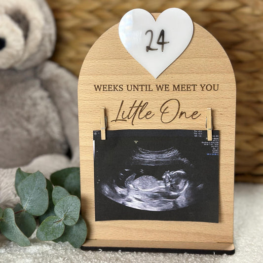 Personalised Pregnancy Announcement | Weekly Countdown | Baby Scan Reveal | Social Media Prop | Due Date | Coming Soon | Boy | Girl | Wooden