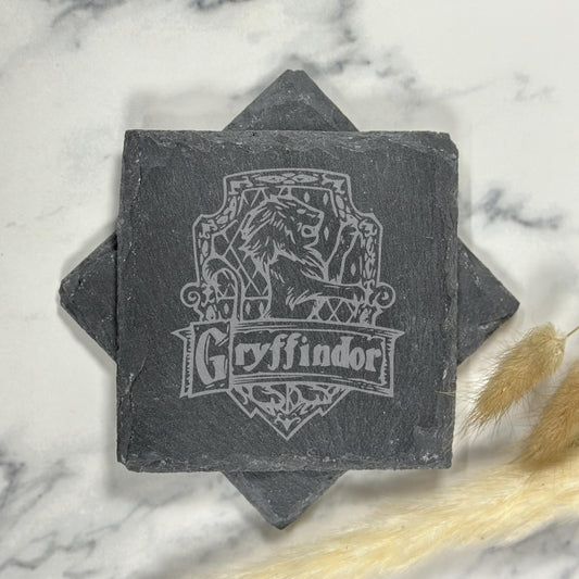 Wizard Inspired School House Slate Coasters | Magical | Gift | Fan | Housewarming