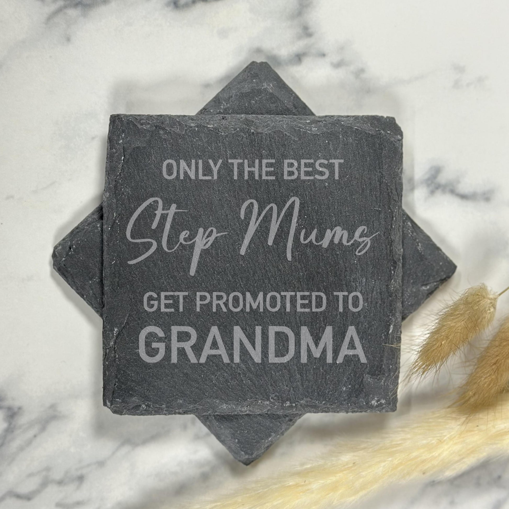 Best Mums Get Promoted to Grandma Slate Coaster