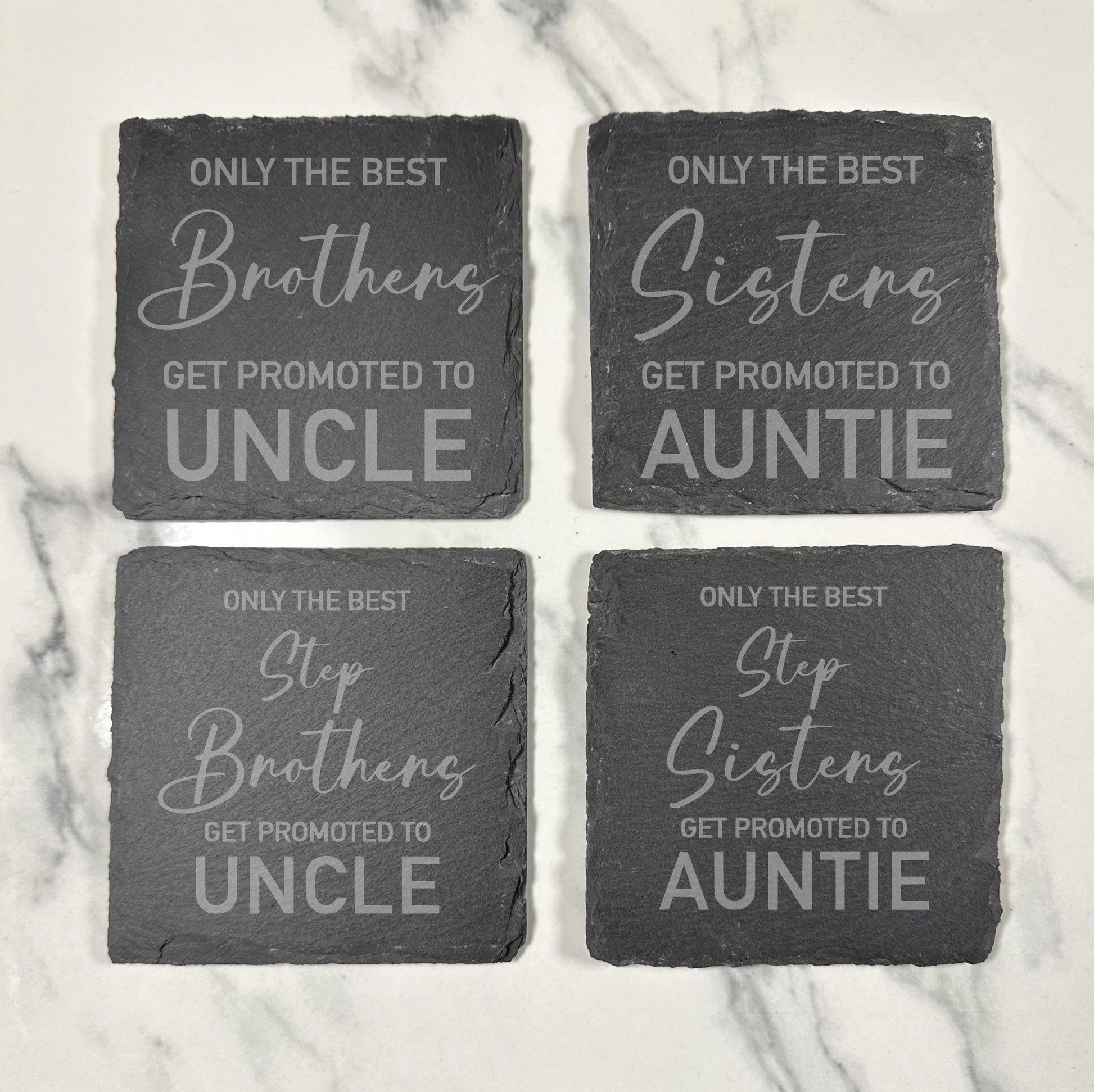 Best Brothers Best Sisters Get Promoted Slate Coaster