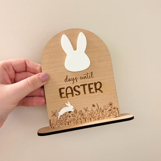 Days Until Easter Countdown Sign | Tradition | Gift | Decor | Wildflower | Spring