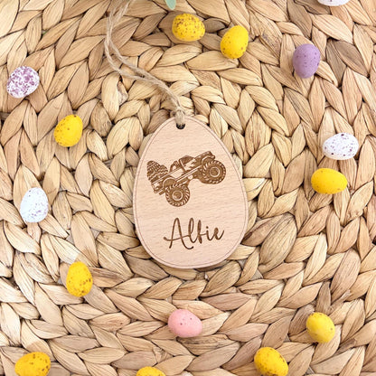 Easter Monster Truck Engraved Tag