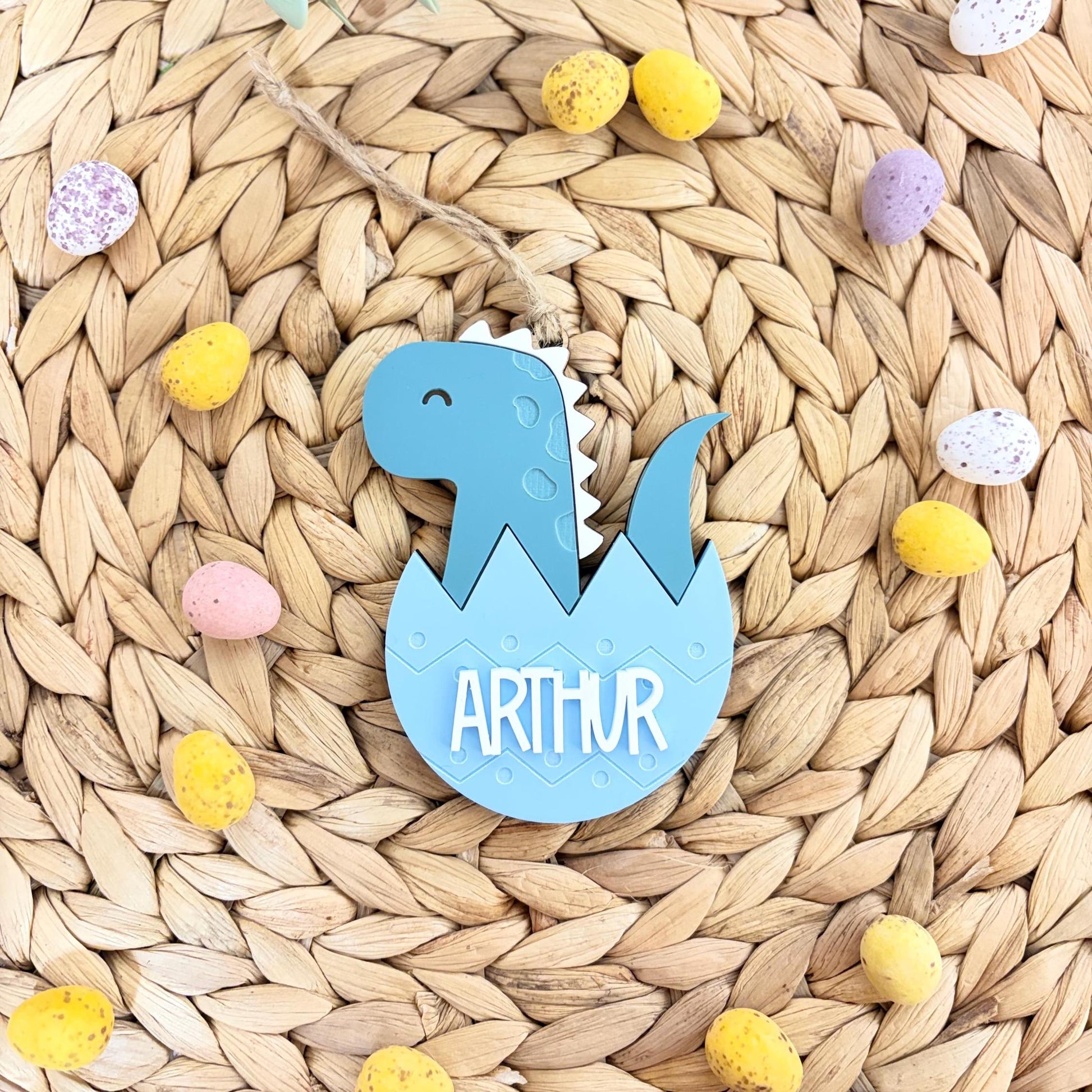 Dinosaur Easter Tag