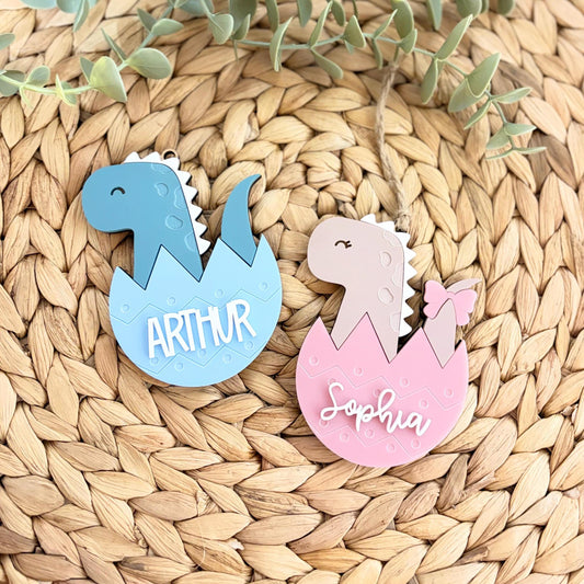 Personalised Dinosaur Easter Tag | Eater Bunny | Egg | Child | Gift