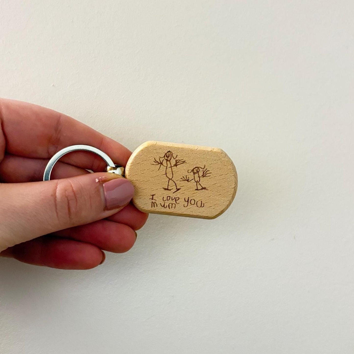 Children's Drawing Engraved Keyring