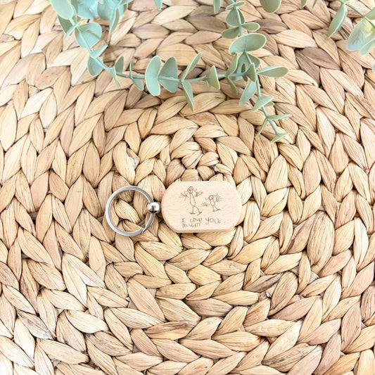 Personalised Hand Drawn Keyring | Gift | Mum | Dad | Grandparent | Artwork | Keepsake