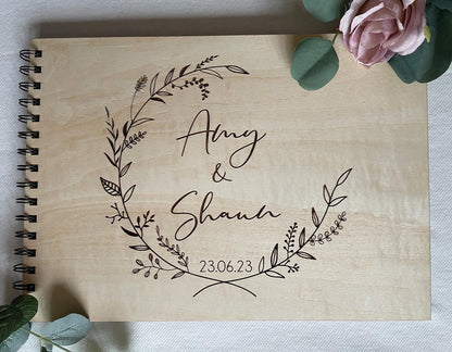 Personalised Wedding Guest Book | Wooden | Keepsake | Rustic | Engraved | Guest Book | Scrapbook | Photo Album