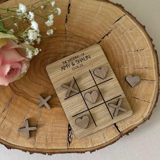 Hearts & Crosses | Noughts and Crosses | Wedding | Table Top Game | Wedding Favours | Wedding Keepsake | Personalised