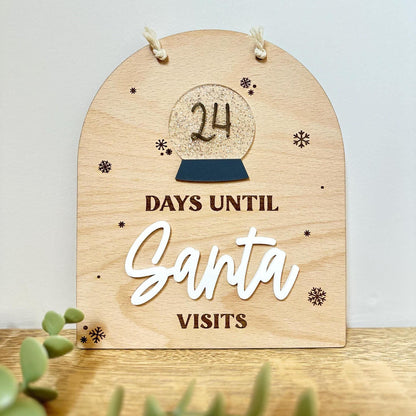 Hanging Countdown to Christmas | Snow Globe | Days Until Santa | Visit | Santa | Tradition | Gift