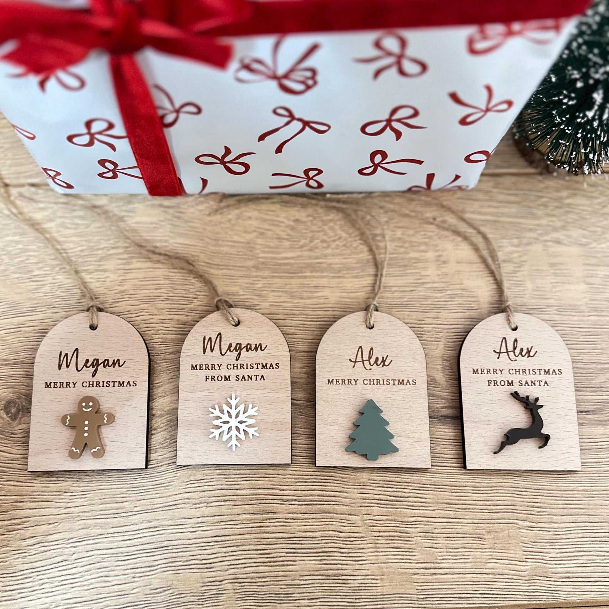 Christmas Present Tags | Gift Tags | Personalised | Labels | Wooden