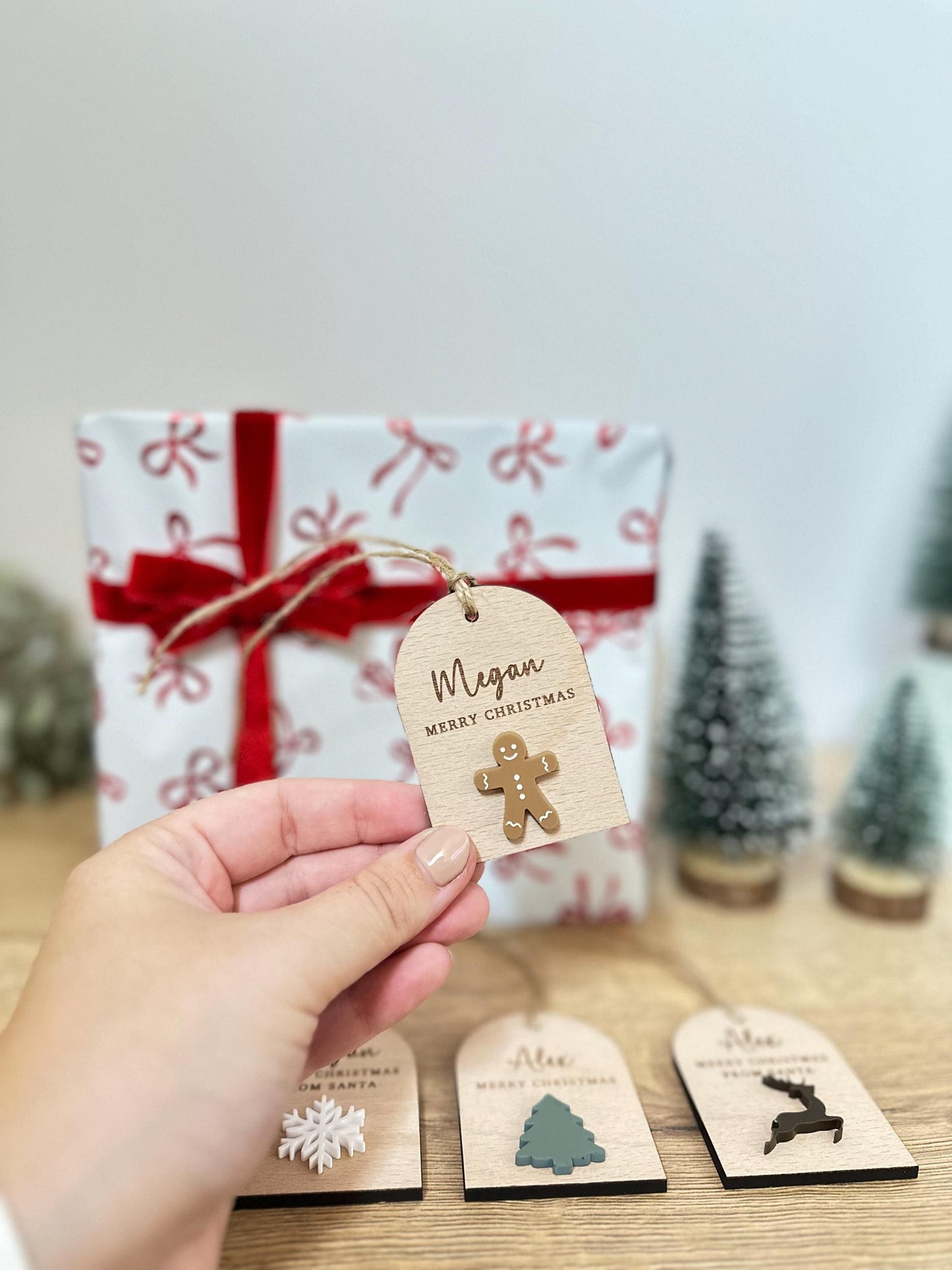Christmas Present Tags | Gift Tags | Personalised | Labels | Wooden