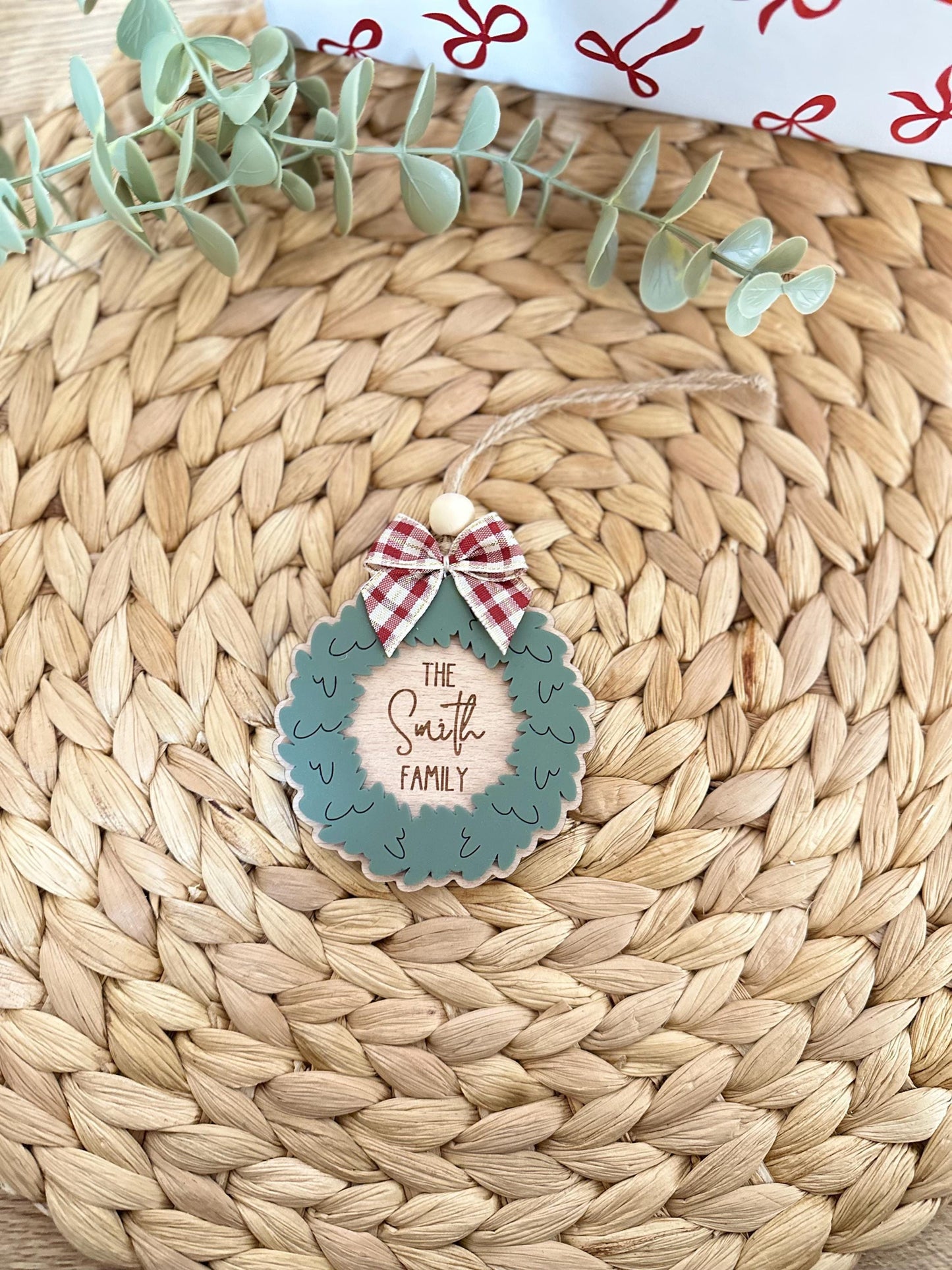 Wreath Personalised Bauble | Family | New Home | First Christmas