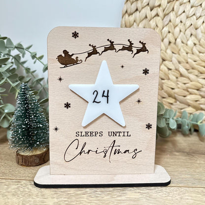 Wooden Countdown to Christmas | Sleeps until Christmas | Chalk Plaque | Christmas | Keepsake