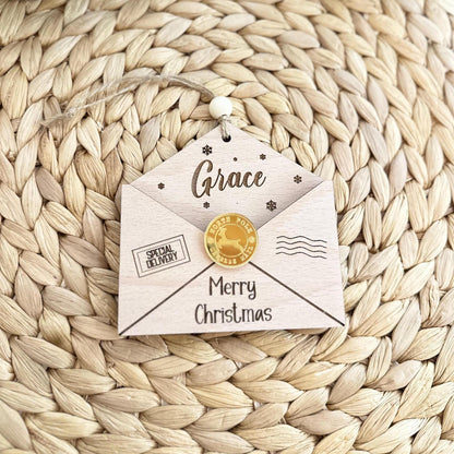 Christmas Money Wallet | Voucher Holder | Gift Card | Gift | Merry Christmas | Hanging Ornament | Money | Personalised | Wooden | Envelope