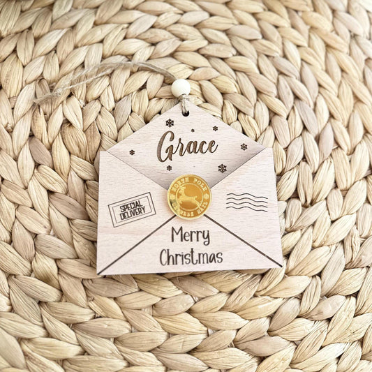 Christmas Money Wallet | Voucher Holder | Gift Card | Gift | Merry Christmas | Hanging Ornament | Money | Personalised | Wooden | Envelope