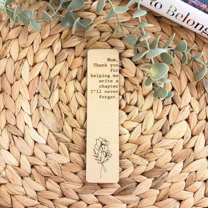 Mum Wooden Bookmark | Mother's Day | Engraved | Gift