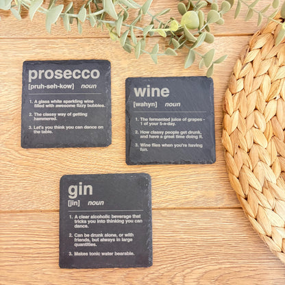 Alcohol Noun Slate Coaster
