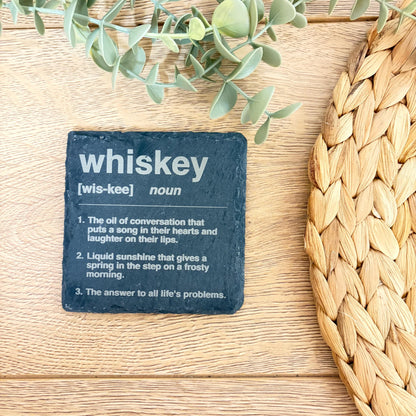 Noun Slate Coaster | Funny | Gift | Beer | Wine | Gin | Whiskey | Alcohol | Bar | Housewarming