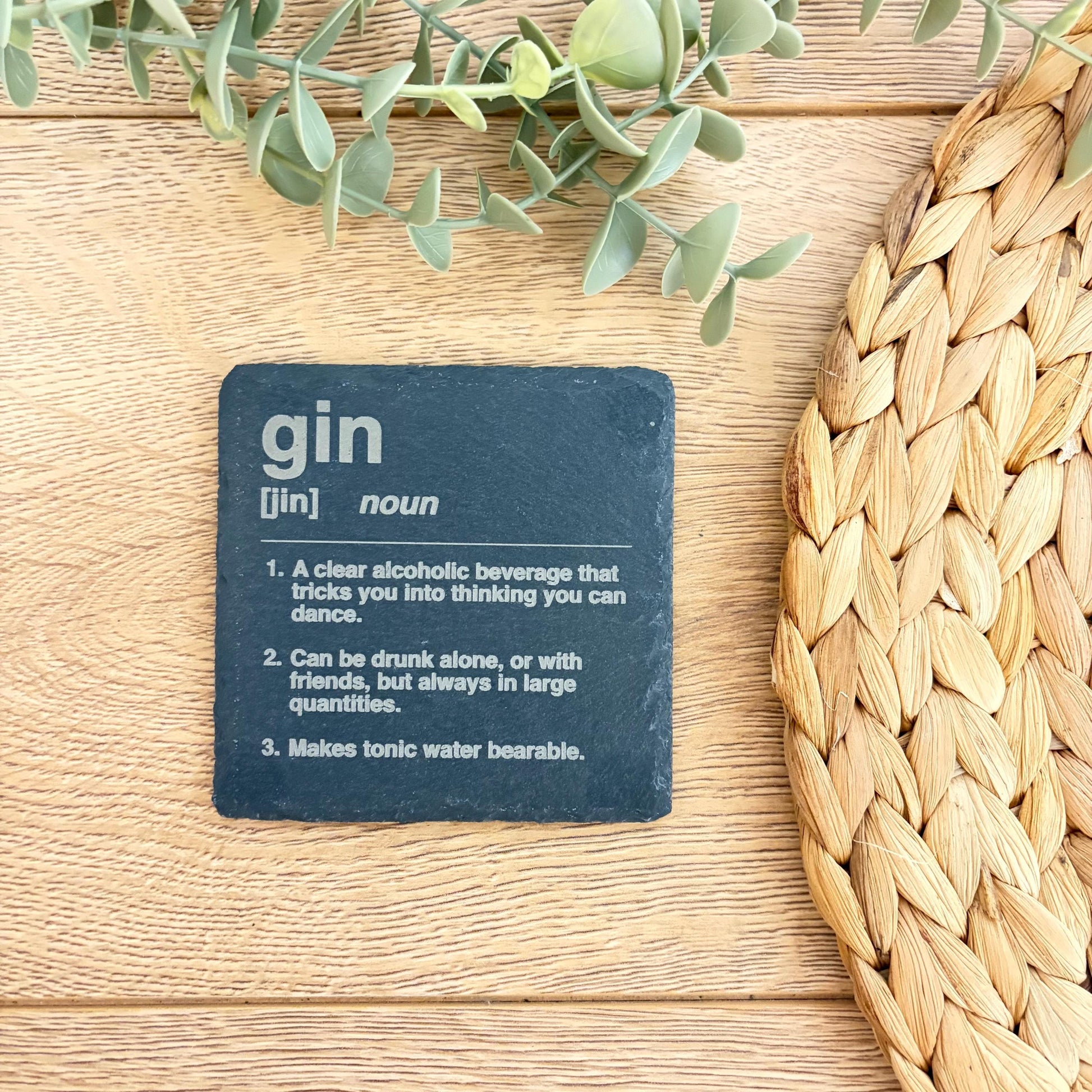 Noun Slate Coaster | Funny | Gift | Beer | Wine | Gin | Whiskey | Alcohol | Bar | Housewarming