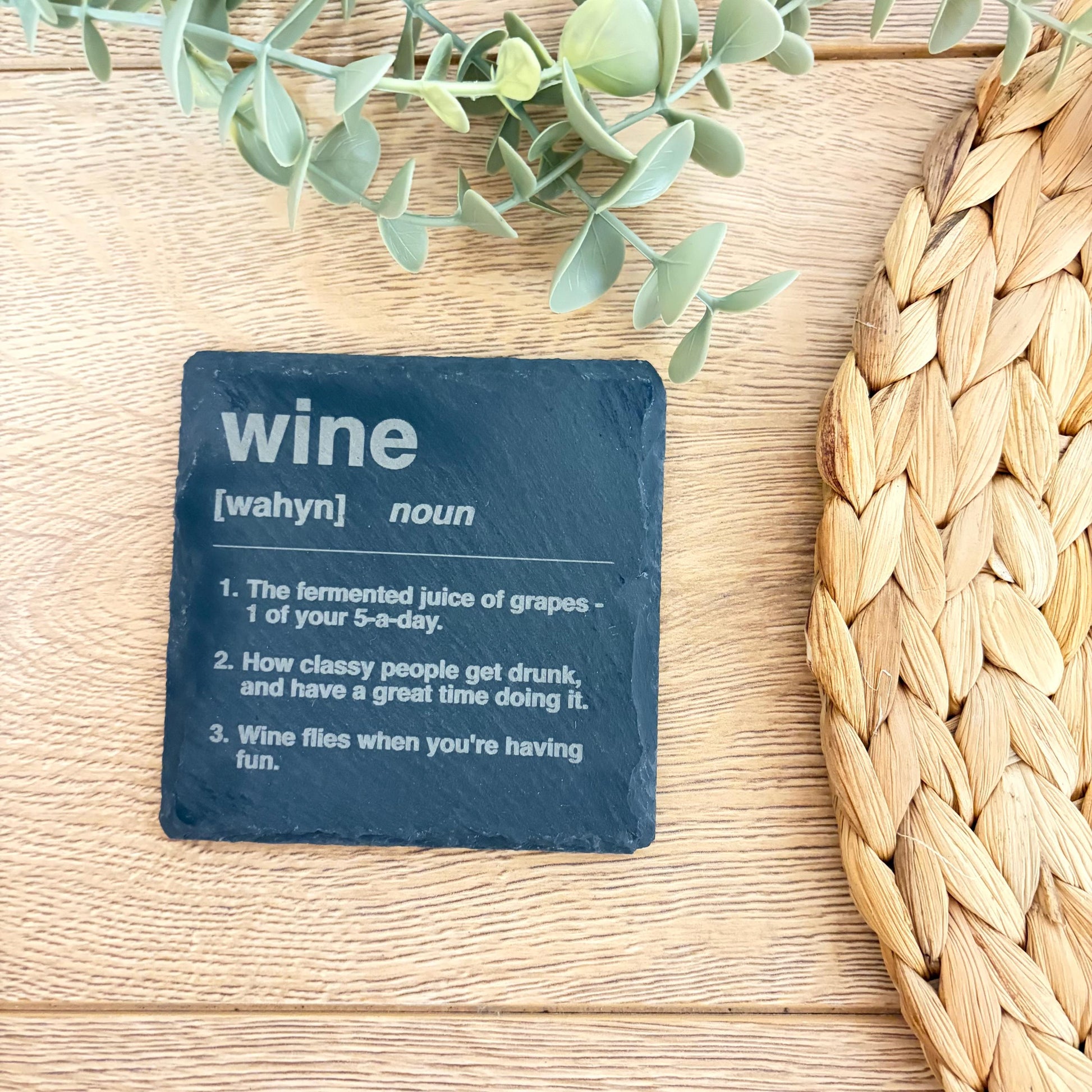 Noun Slate Coaster | Funny | Gift | Beer | Wine | Gin | Whiskey | Alcohol | Bar | Housewarming