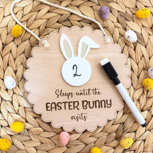 Sleeps Until the Easter Bunny Visits Countdown Sign | Tradition | Child | Gift