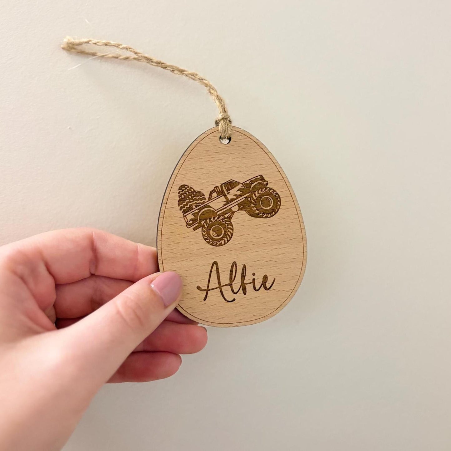 Easter Monster Truck Engraved Tag