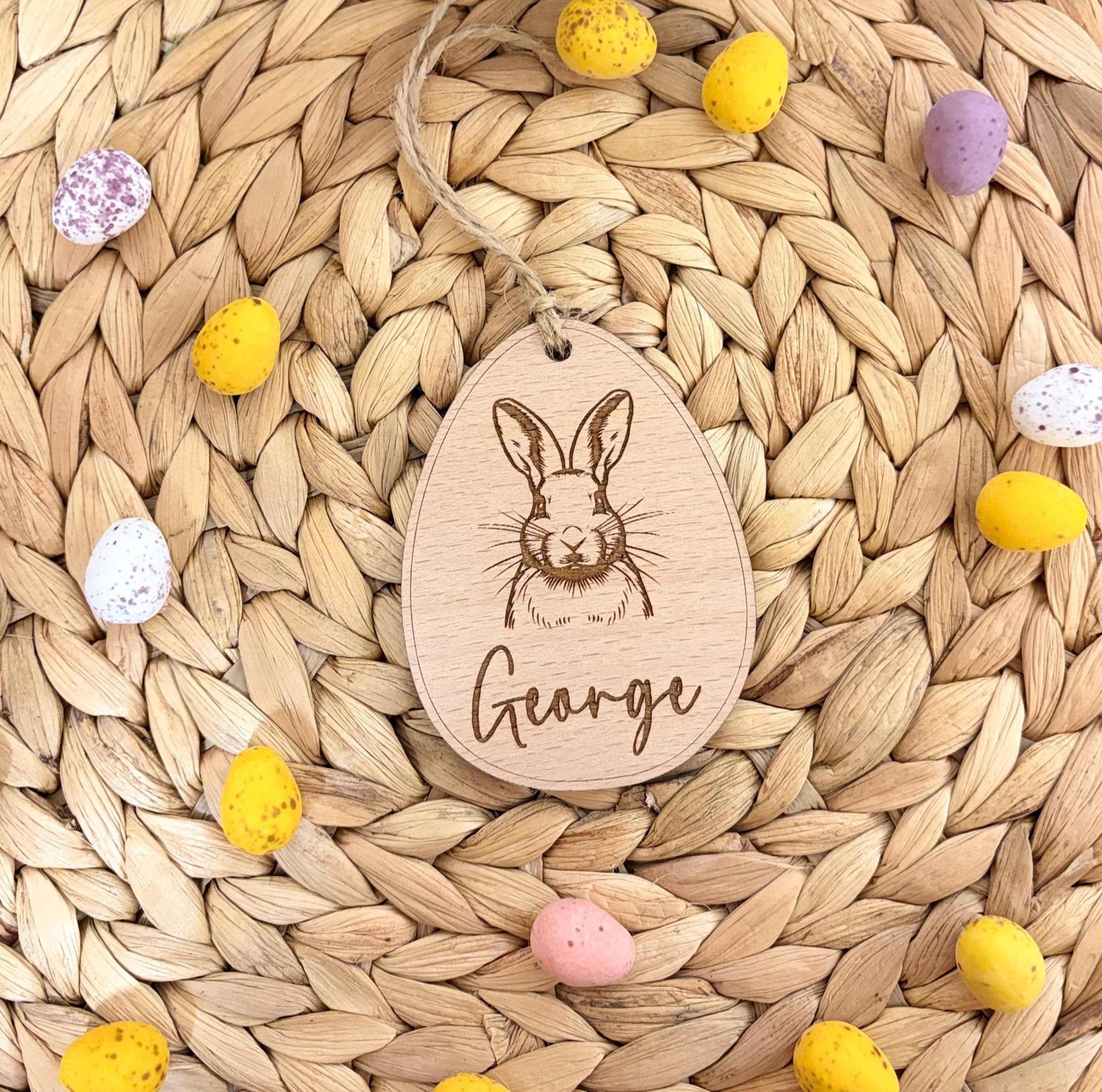 Easter Bunny Engraved Tag