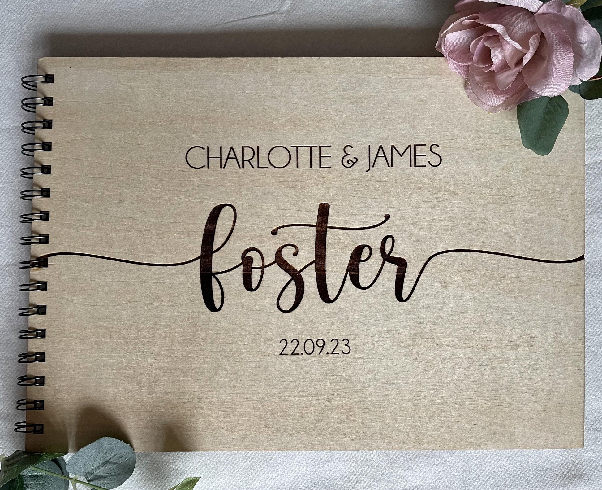 Personalised Wedding Guest Book | Wooden | Keepsake | Rustic | Engraved | Guest Book | Scrapbook | Photo Album