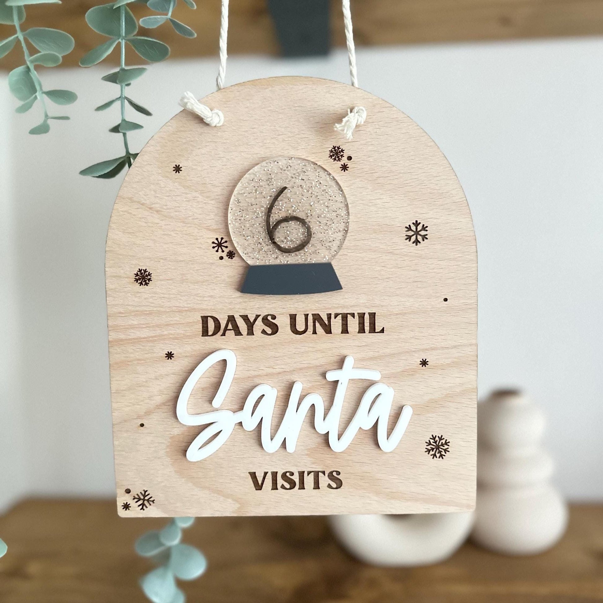 Hanging Countdown to Christmas | Snow Globe | Days Until Santa | Visit | Santa | Tradition | Gift
