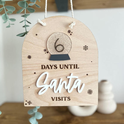 Hanging Countdown to Christmas | Snow Globe | Days Until Santa | Visit | Santa | Tradition | Gift