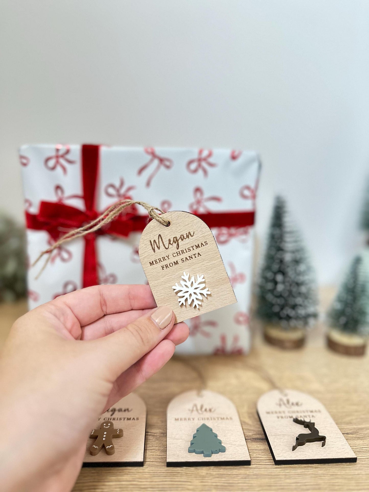 Christmas Present Tags | Gift Tags | Personalised | Labels | Wooden