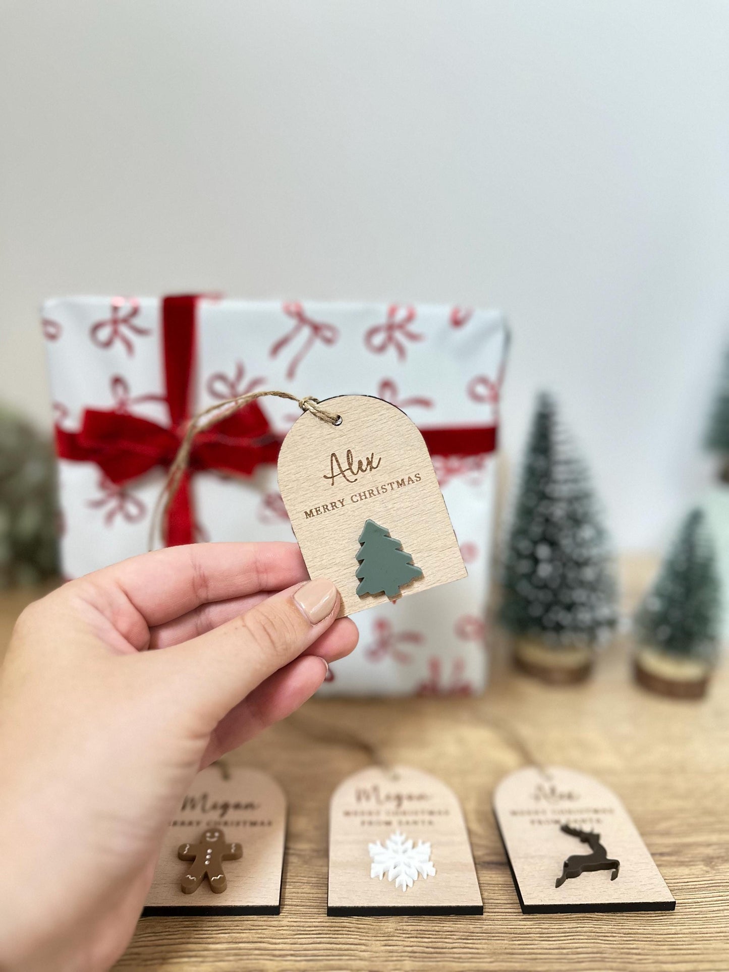 Christmas Present Tags | Gift Tags | Personalised | Labels | Wooden