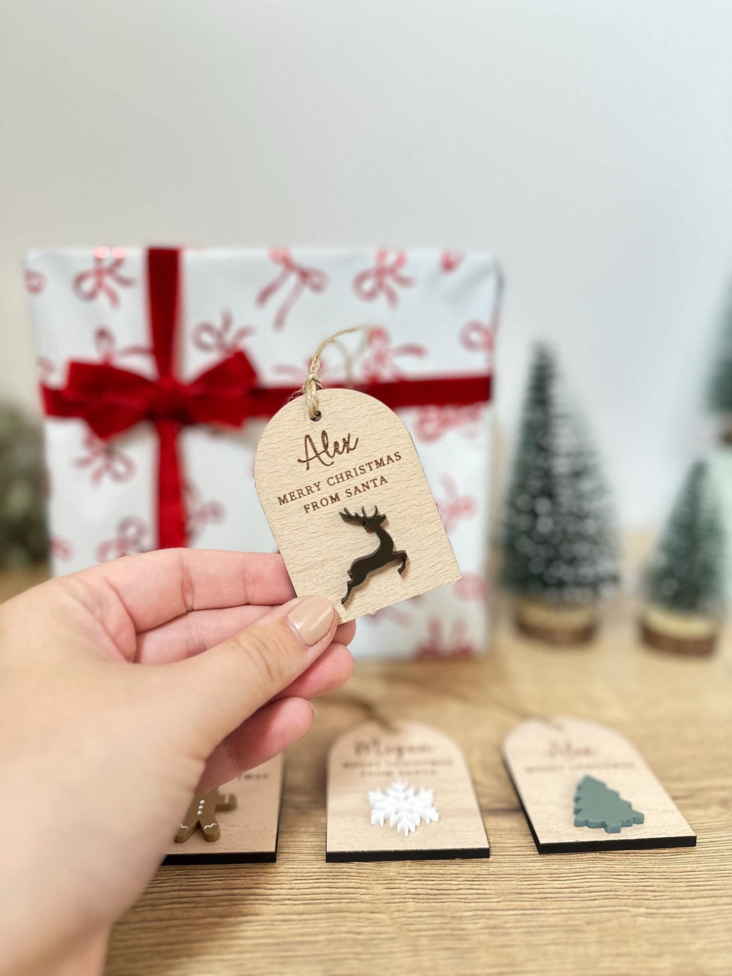 Christmas Present Tags | Gift Tags | Personalised | Labels | Wooden