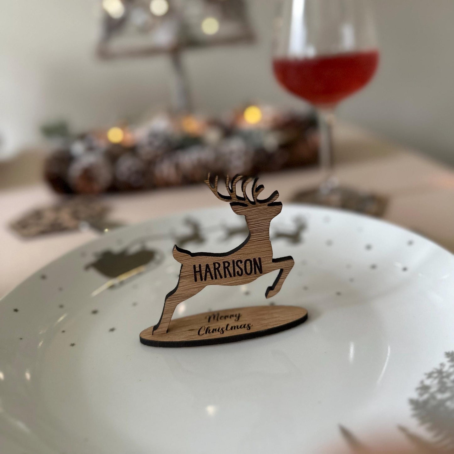 Reindeer Name Place | Christmas | Table Decor | Personalised | Decoration | Place Name | Gift