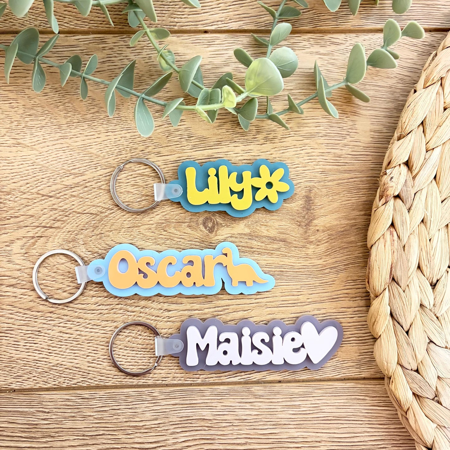 Personalised Name Keyring | Keychain | Colour | Acrylic | Bag Tag | Back to School