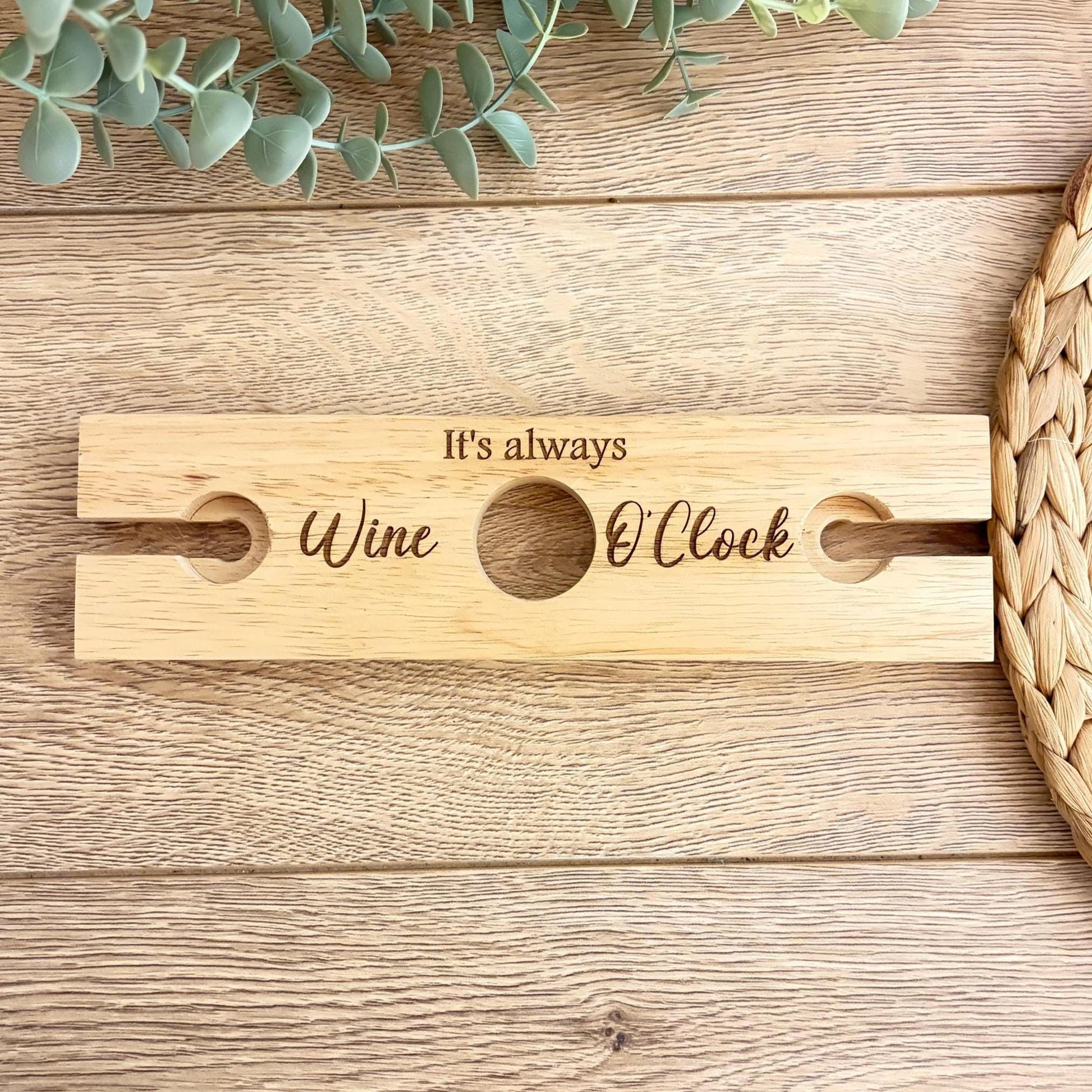 Wine O'clock Glass Caddy | Wine Glass | Gift | Bar